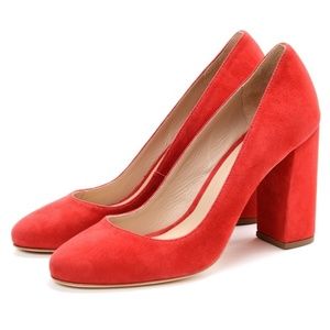 Loeffler Randall Sydnee Suede Chunky-heel Pumps